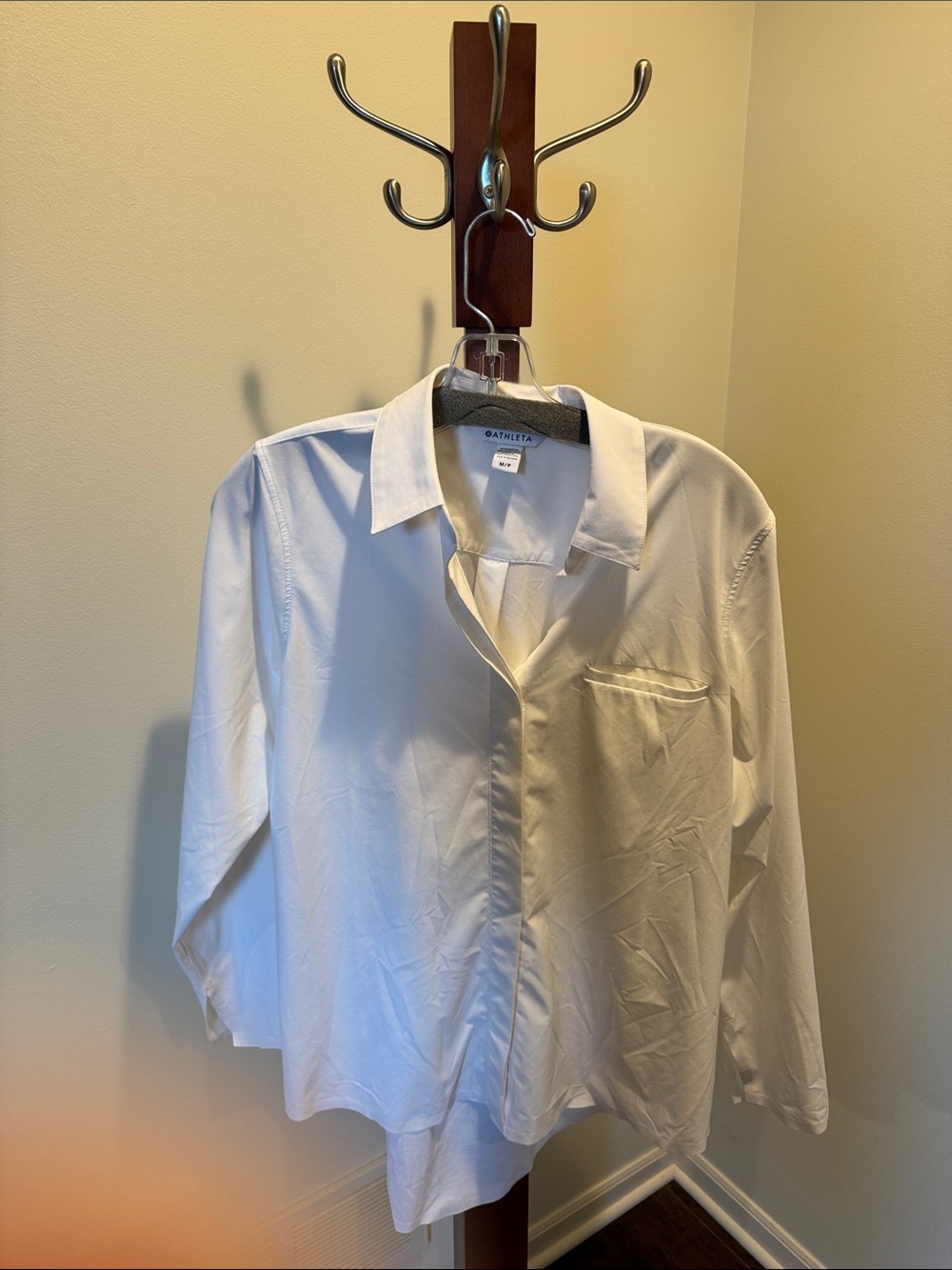 Athleta White Button-Down Shirt